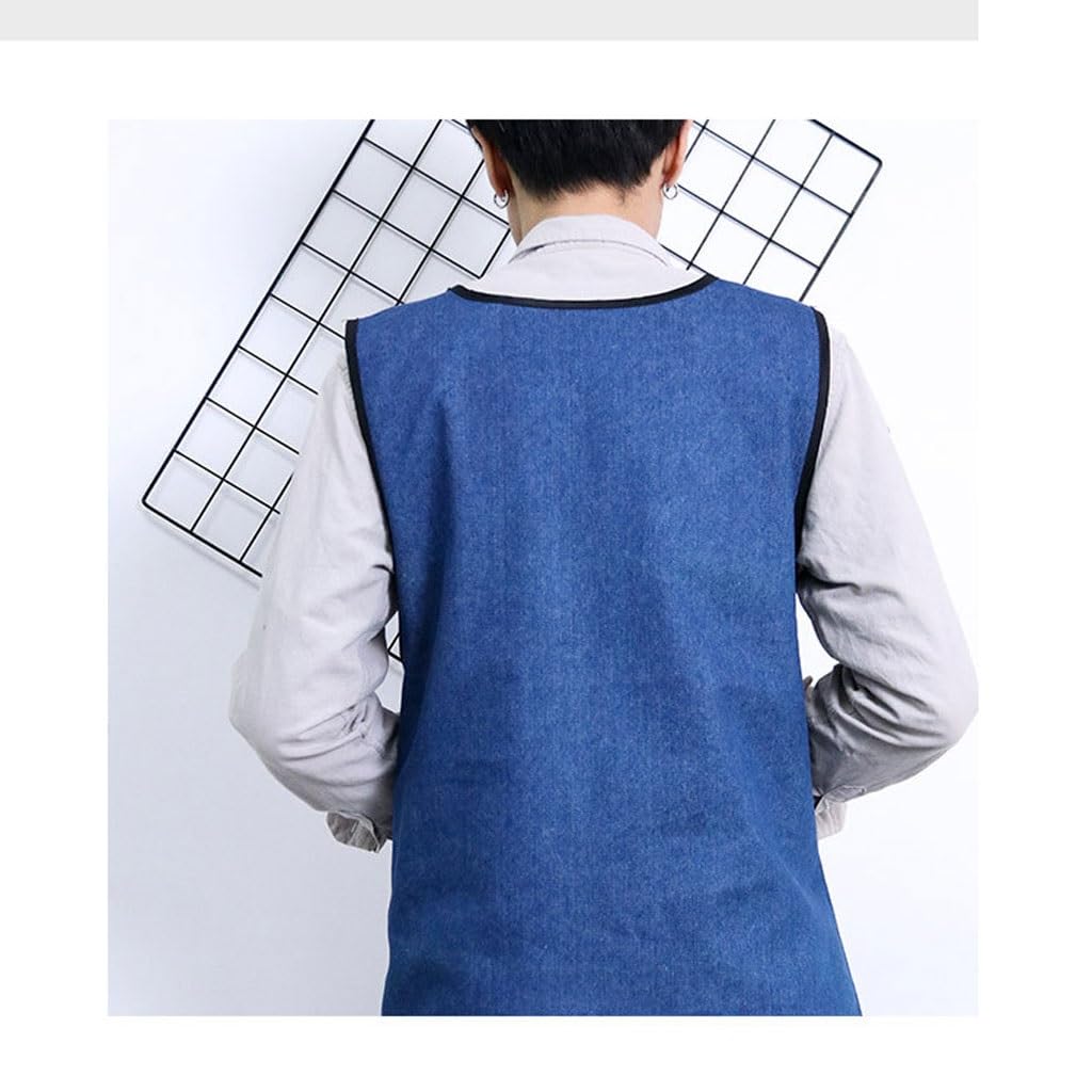 Tablier de Serveur Tablier en Denim for cuisine et maison, mode Nail Art, peinture for hommes et femmes, vêtements de travail for pâtisserie au Restaurant Tabliers de Cuisine Tablier de Chef(B)
