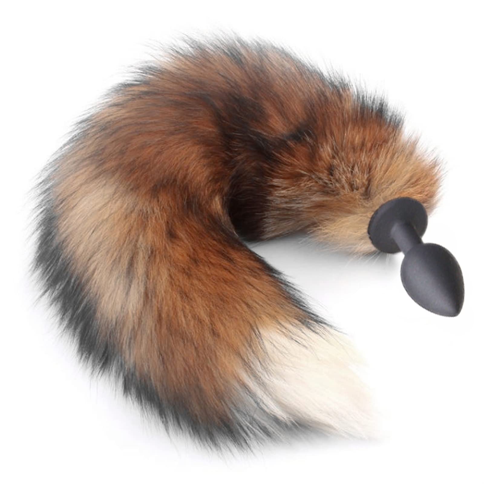 Fox Tails Anal Plug Silicone Anal Sex Toys Butt Plug Cosplay Toys Plug (Color : Auburn, Size : 2.8cm)