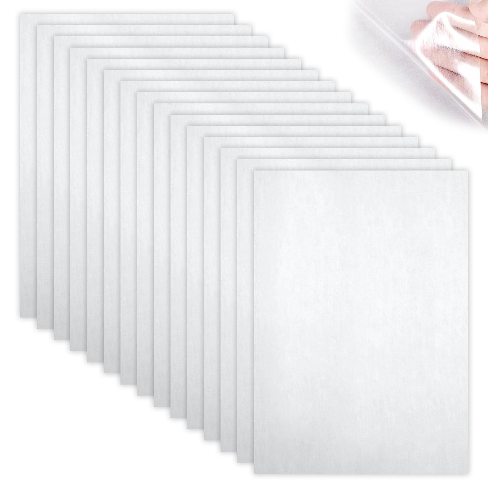 15Pcs Iron On Adhesive Sheets A4 Size, Double-Sided Heat Melt Fabric Glue Sheets, Permanent Fusible Adhesive for Patches, Appliques & Clothing Repair, Strong Fabric Glue & Press-On Patch Tape