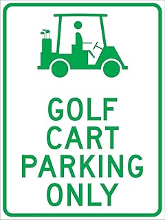 Golf Cart Parking Only Sign Metal Tin Sign 8X12 Inches Caution Danger Insurance Security Warning Notice Signs