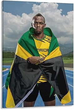 Amazon ランニング 100m 新世界記録 ウサイン ボルトusainbolt オリンピックポスター枚 壁紙 22 クール ポスター 壁アート キャンバス 印刷 アートパネル オフィス装飾 ぶら下がる 版画 ギフト24x36inch 60x90cm ウォールステッカー オンライン通販