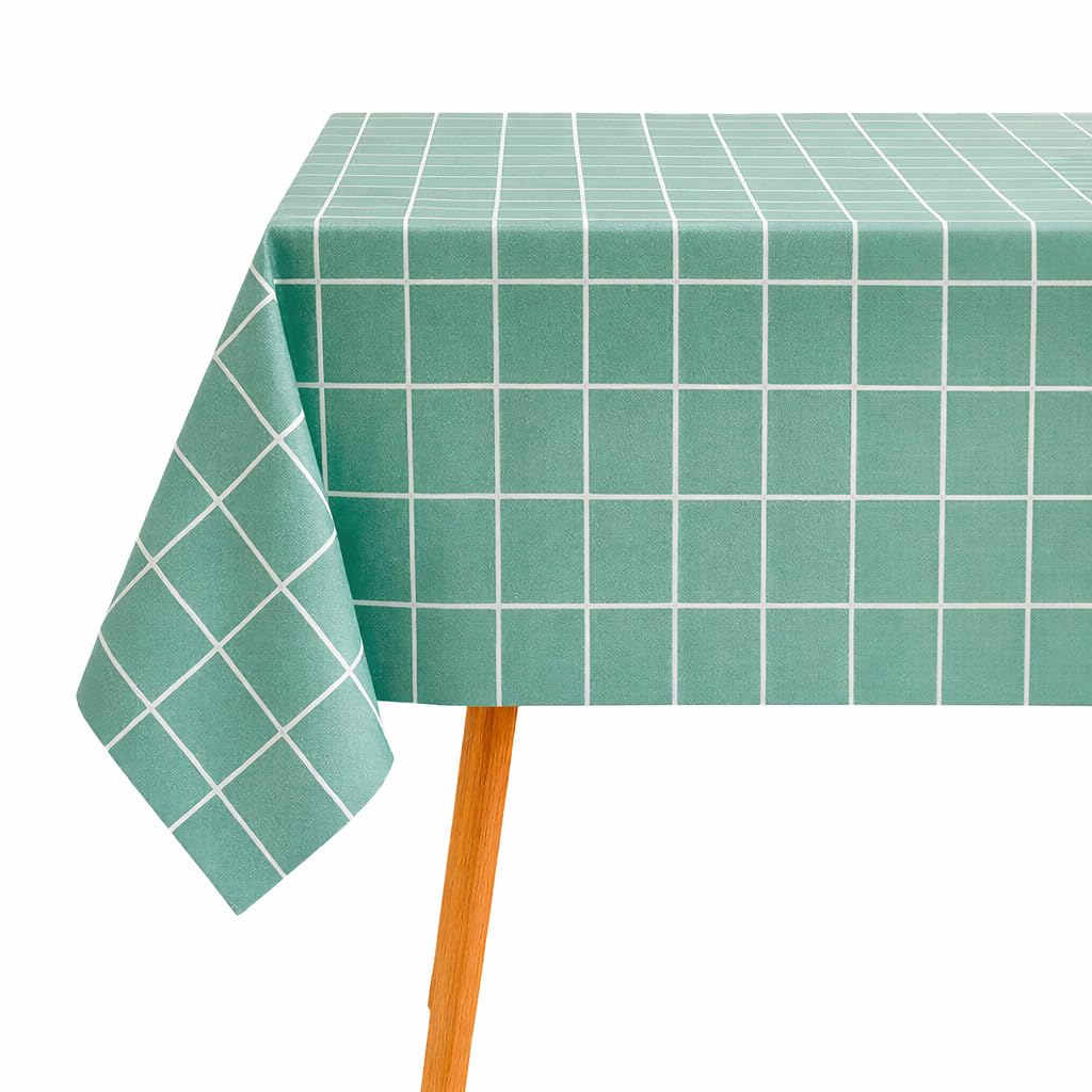Madel Mantel Antimanchas Rectangular, Mantel Impermeable, Facil de Limpiar, Mantel Exterior Jardín, Mantel Mesa Interior (Azul, 137 x 180 cm)