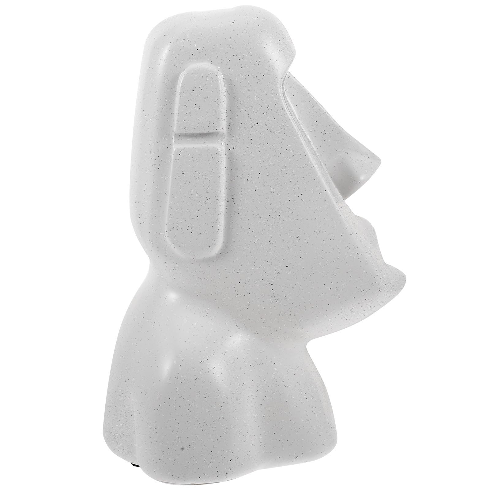 Porta Fazzoletti Scatola Creativa, Moai in Resina Bianca da Bagno