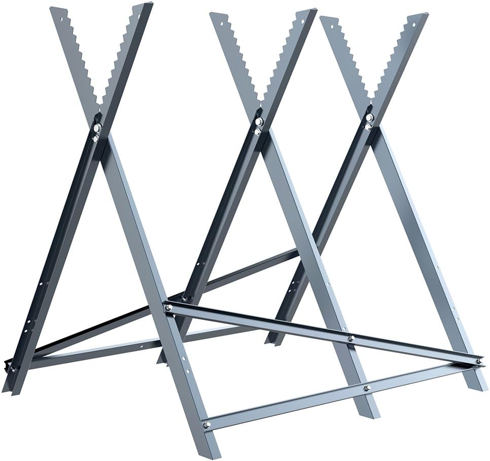 Folding Steel Log Saw Horse Logging Stand Holder with Serrated
