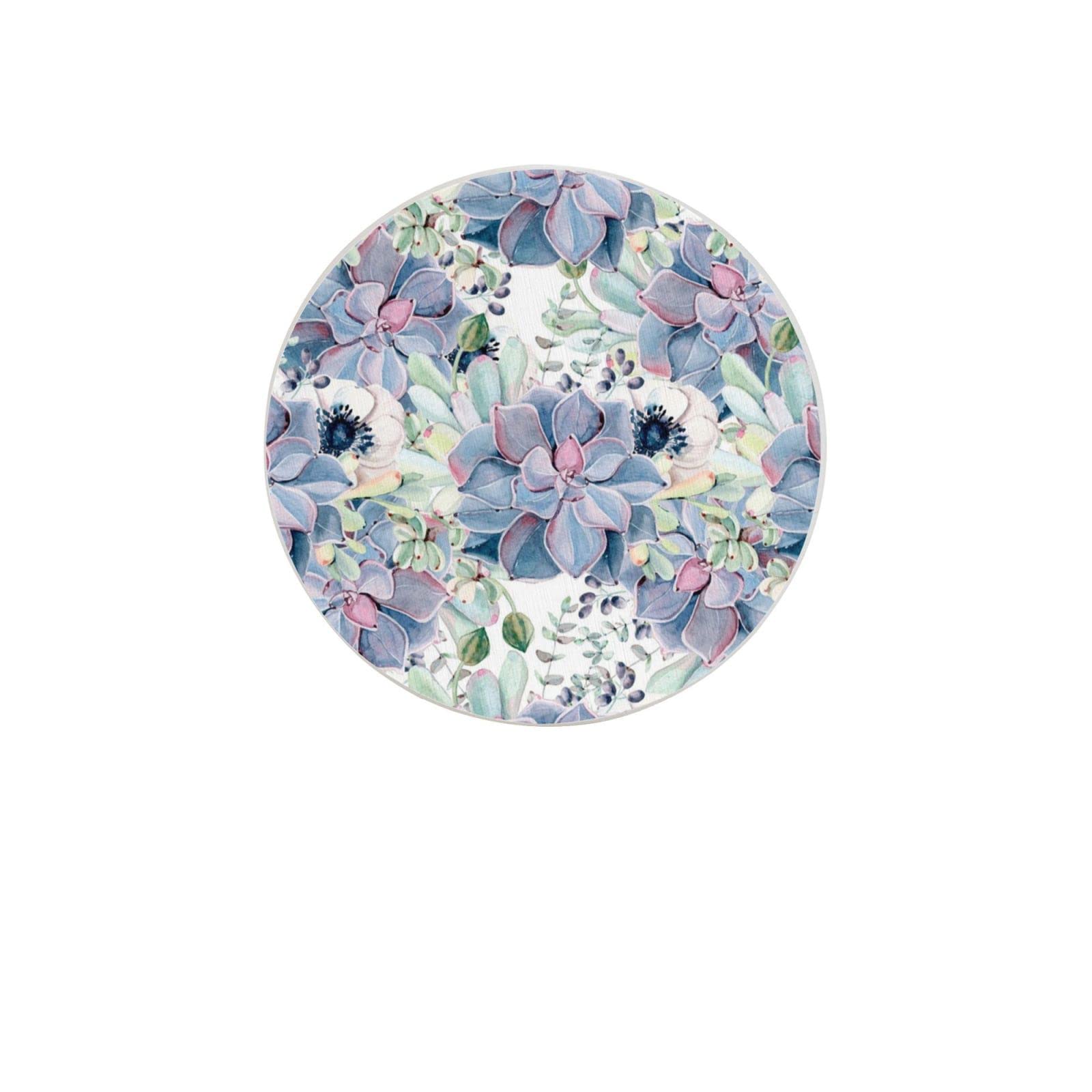 Succulents Floral Two Pieces Coaster Heat-Resistant Reusable Saucers for Drinks Wine Glasses Plants Cups Mugs