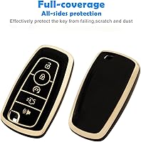 Vista 6 de Funda para llavero Ford con llavero, funda protectora para Ford Explorer Fusion Escape Edge Expedition Maverick Mustang Bronco F150 F250 F350 F450
