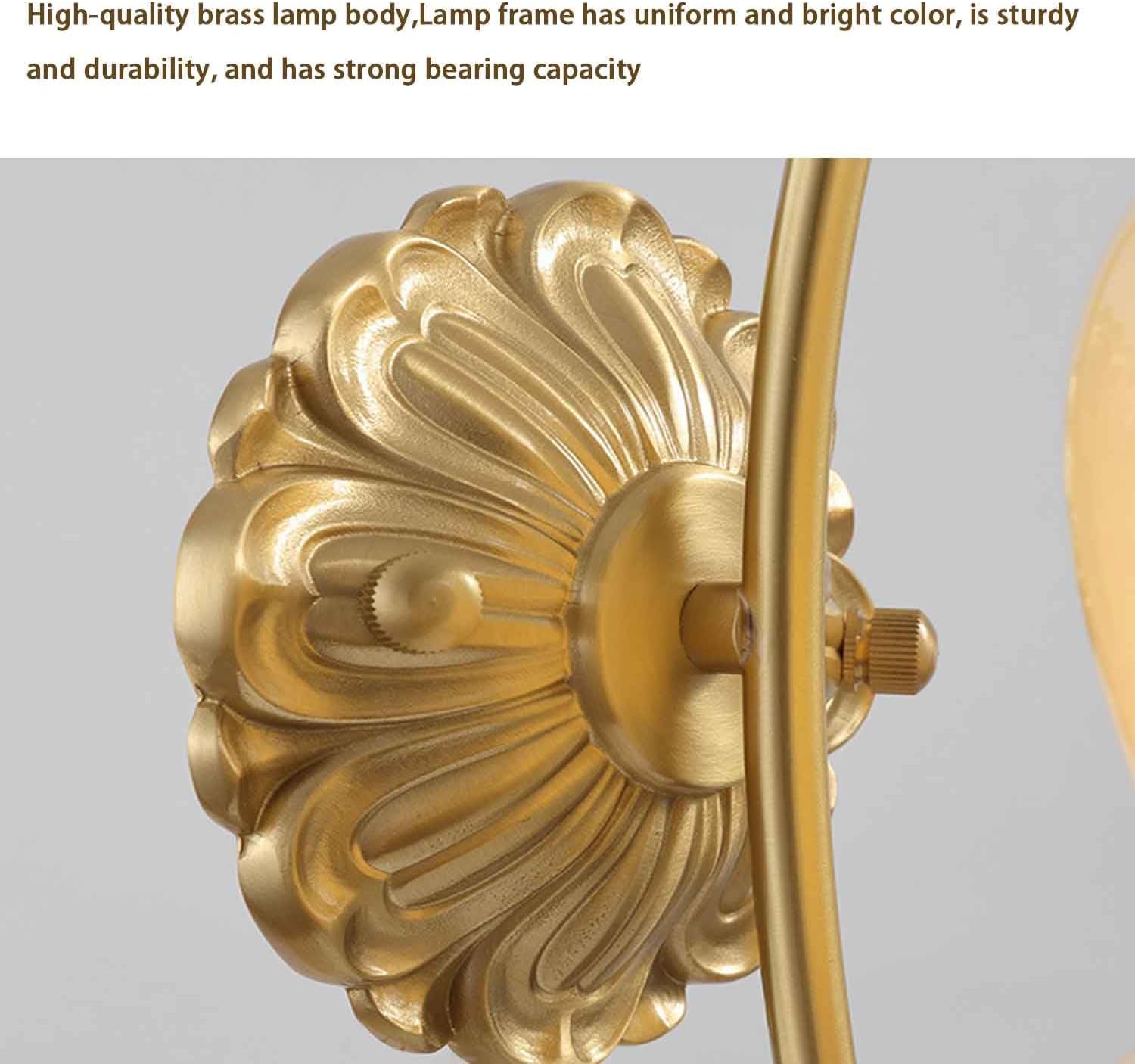 ヴィンテージミルクガラスの壁の壁取り付け、金色の世紀の壁に取り付けられた光、フィクスチャーベッドサイドウォールランプ、ホワイエの寝室