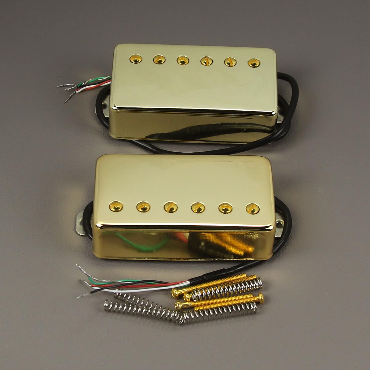 FLEOR Humbucker Doppelspulen-Tonabnehmer, Hals- und Steg-Tonabnehmer, Keramikmagnet, kompatibel mit E-Gitarre im LP-Stil, Ersatz für Gitarrenteile, Gold
