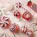 Valery Madelyn Christmas Ornaments Set, 108ct Candy Cane Red and White Shatterproof Christmas Tree Decorations Ball Ornaments Bulk, Hanging Ornaments for Xmas Trees Holiday Party Decor