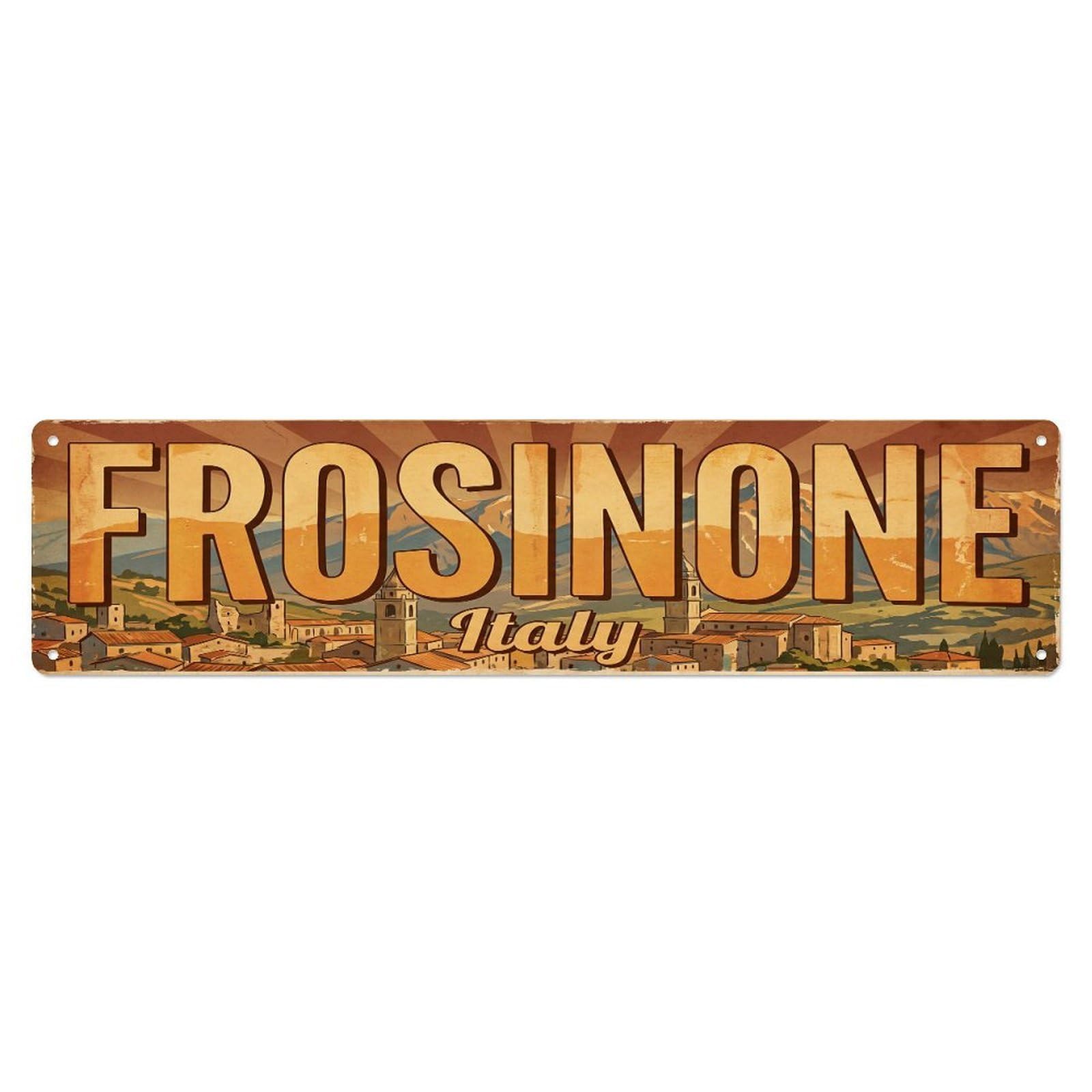 Retro Travel Italy Frosinone Metal Tin Sign