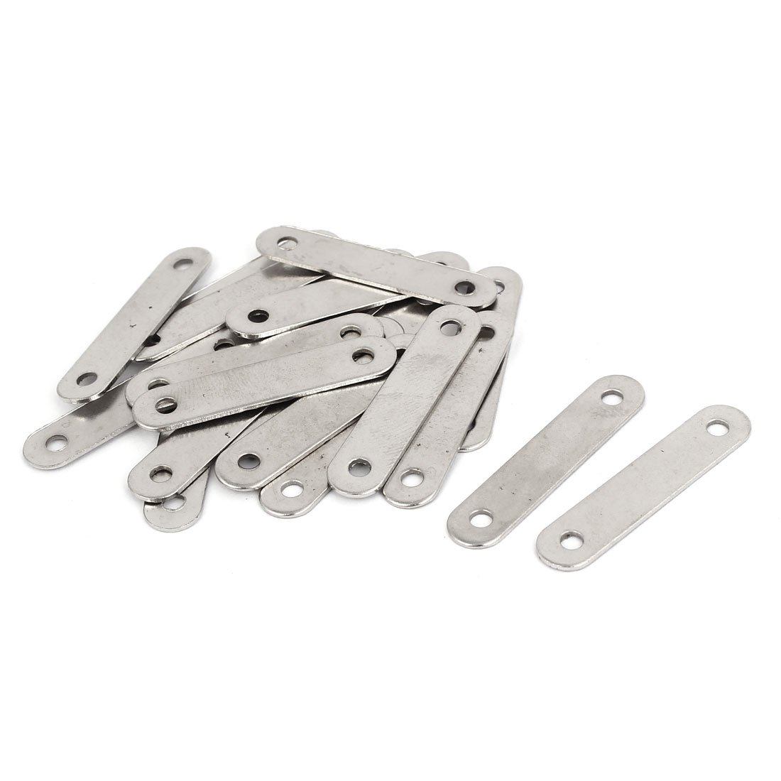 sourcingmap 38mm x 8mm Flat Corner Brace Brackets Straight Mending Repair Plates 20PCS
