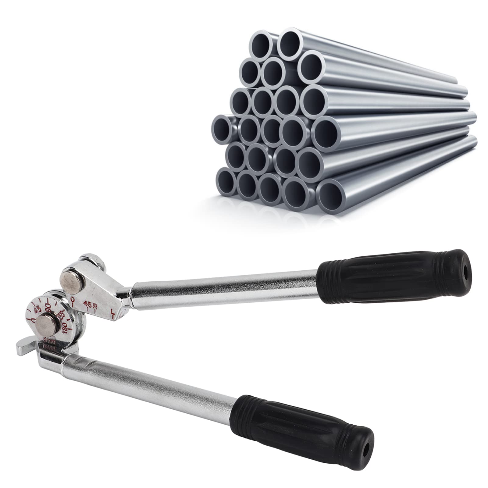 Piegatubi 0-180 Gradi,Piegatubi, Piegatubi Manuale Per Tubi in Acciaio Sottile in Alluminio Rame da 6mm Per Tubi in Acciaio Sottili