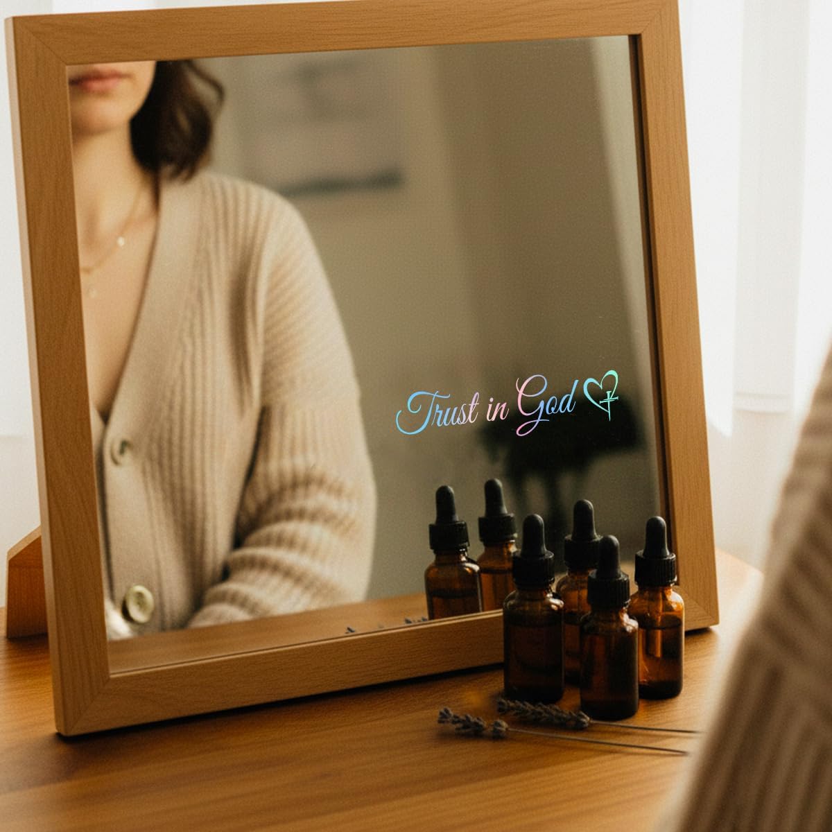 Premium 5PCS Trust in God Christian Rearview Mirror Sticker, Jesus Vinyl Faith Stickers for Car Windows, Trucks, Laptops – Durable Religious Decals, Inspirational Christian Gift for Men & Women - Image 6