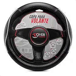 Capa Protetora de Volante Couro Sintético Sportline Preto com Branco Universal