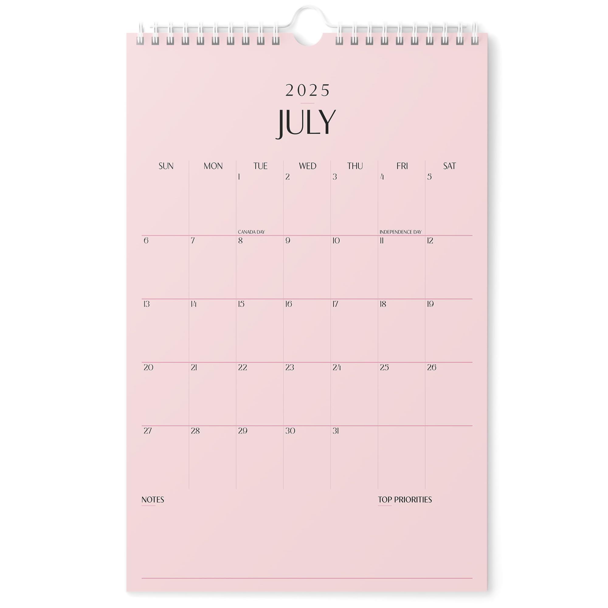 Karto Wall Calendar 2025-2026 - Vertical 11x17 inch July 2025 to December 2026 - Boost Your Productivity and Easy Planning with the Aesthetic Monthly Calendar - All Pink