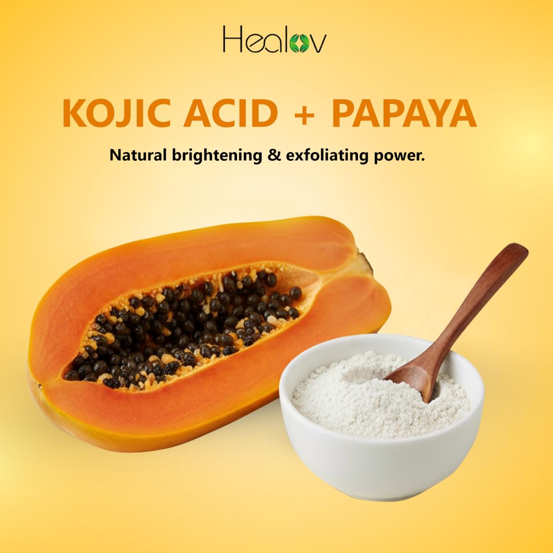 Kojic Acid Soap for Hyperpigmentation – Kojic Papaya Skin Brightening Body Wash – Turmeric Soap for Dark Spots, Acne Scars & Blemishes – Brightening Face Cleanser Skincare for Radiant, Even Skin Tone - Image 2
