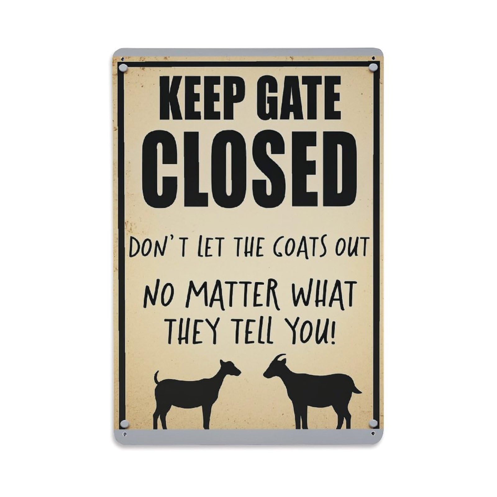 Jdfenggu Vintage Keep Gate Closed Sign Retro Metal Tin Sign, Metal Poster For Bar, Home, Man Cave, Kitchen, Laundry Room Art Decor 8X12 Inch