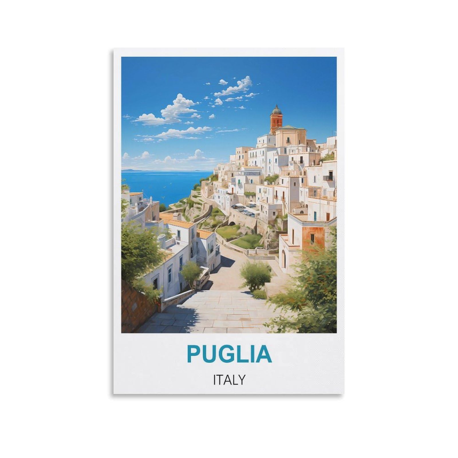 Vintage Metal Tin Signs,Puglia Italy Art Retro Plaque for Bars Pub Playroom Man Cave Wall Decor 15x30cm