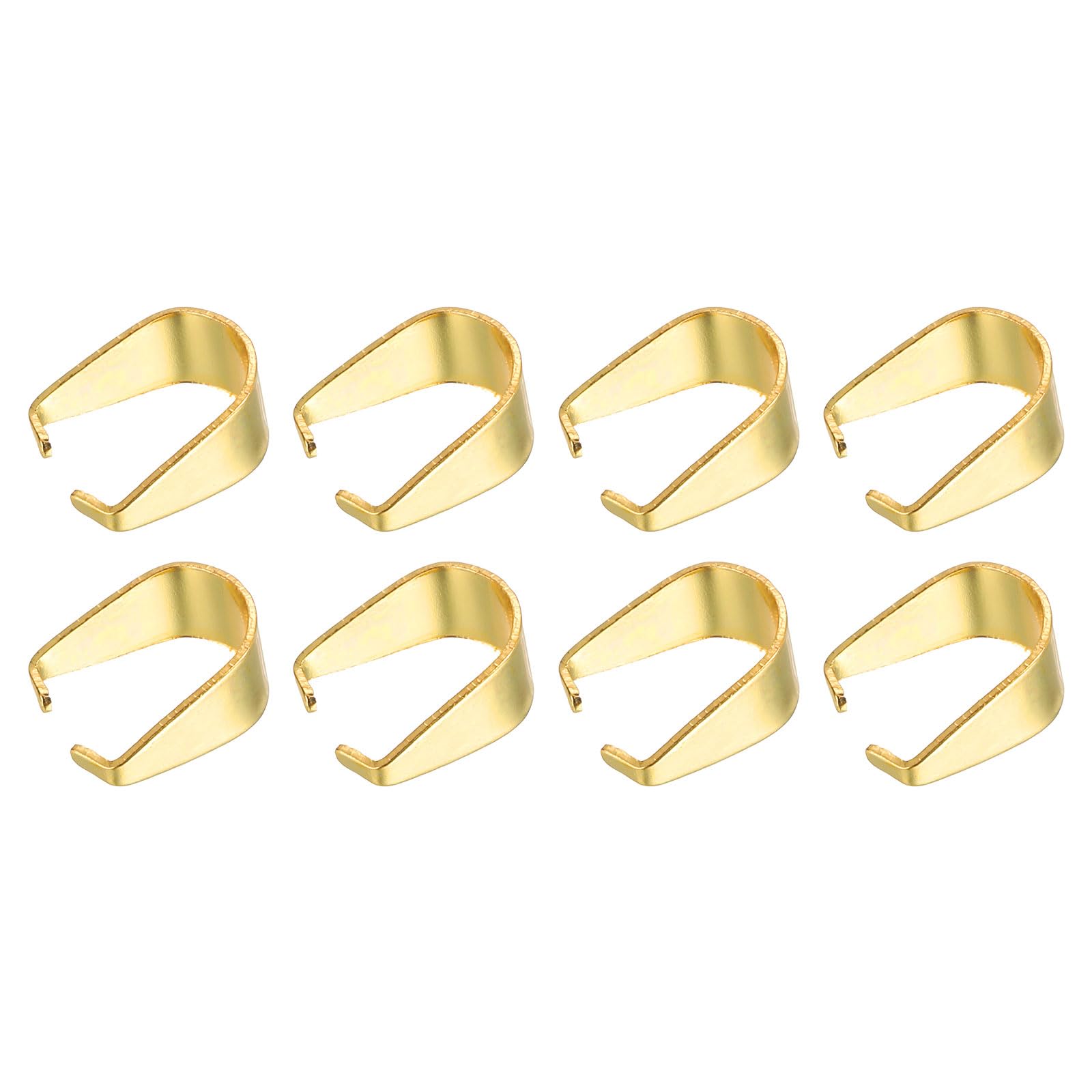 sourcing map 200Pcs Pinch Clip Clasp, 5 x 10mm Pinch Clip Pendant Bail Connector Stainless Steel Pinch Bail for Pendants Jewelry Making DIY Craft, Gold
