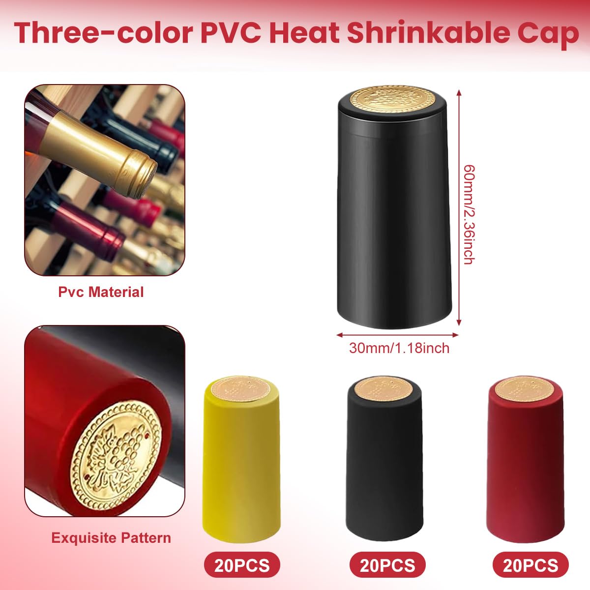 Pistola termoretraibile Termoretraibile per capsule in PVC, Macchina per sigillare capsule di vino Avvolgitrice per bottiglie di vino, Due velocità, Macchina termoretraibile per capsule da 50 mm