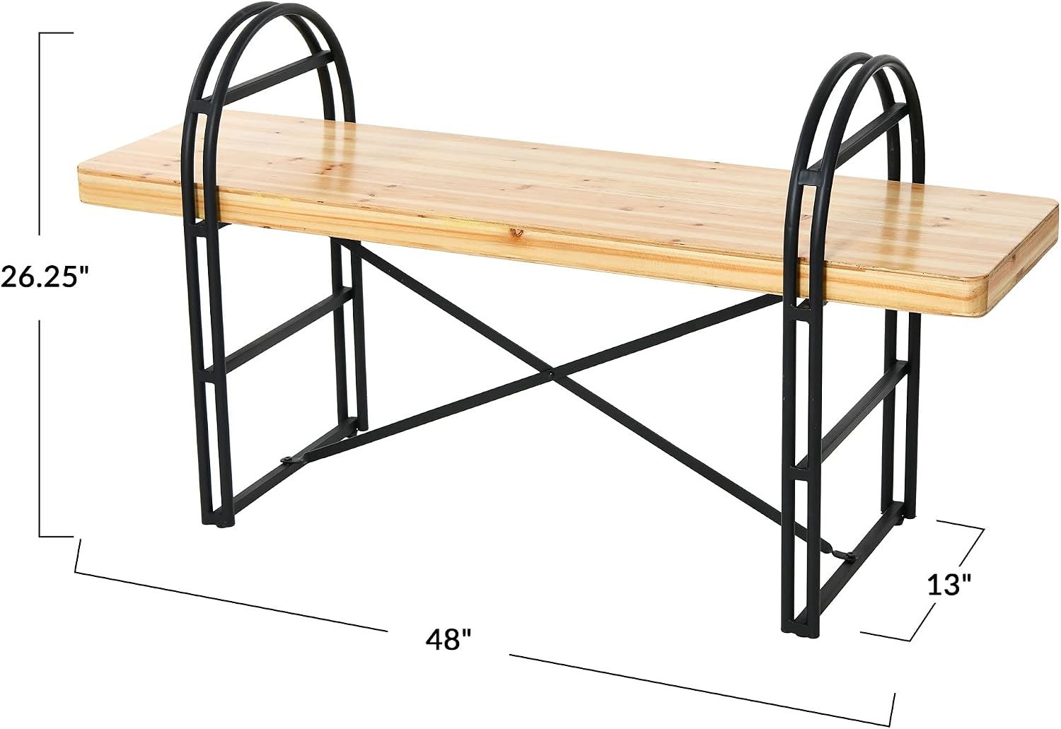 Main + Mesa Eitri Wood and Metal Bench, Nordic Fir