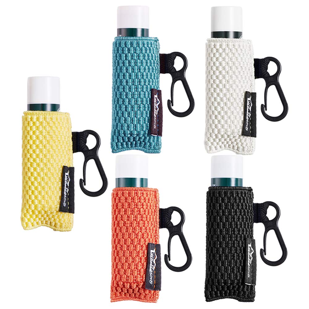 WK IEASON Lip Balm Holder Keychain 5pcs Black Clip on Chapstick Lipstick Keychain Sleeves Holder Pouch Tight-Knit Elastic