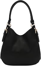 Lightweight 3 Compartment Faux Leather Medium Hobo Bag