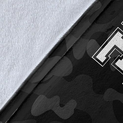 Miniatura 8 de Manta de forro polar Sherpa con patrón de camuflaje negro personalizado, número de nombre personalizado, manta de forro polar Sherpa de alta