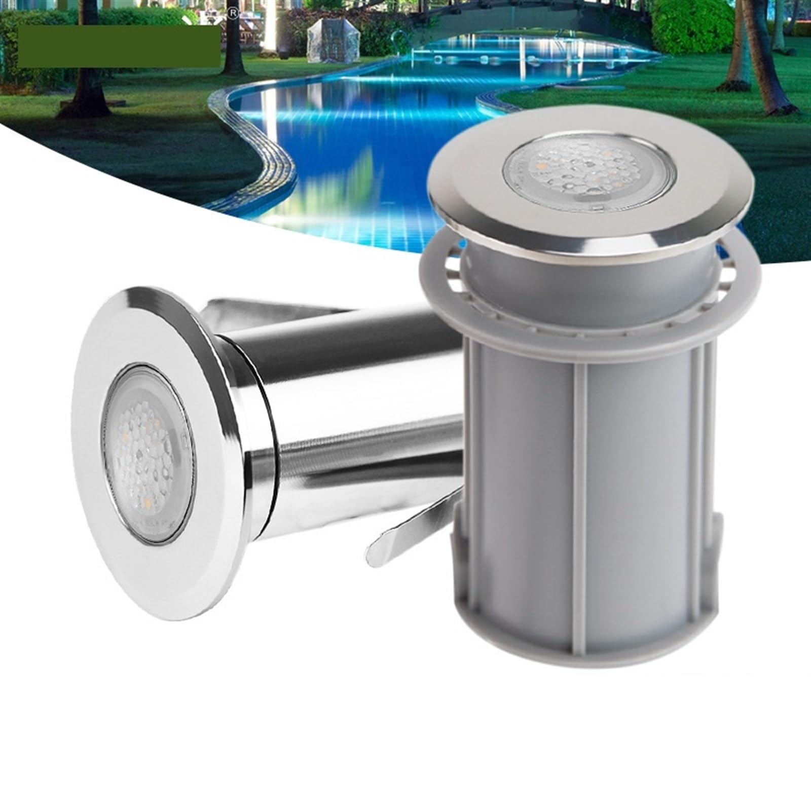 Luz LED subacuática 12/24V bajo Voltaje bajo el Agua pequeño proyector luz de Piscina 52MM Colorido RGB Patio Paisaje Estanque de Peces,Duradero Y De Larga DuracióN(Blauw,2W)
