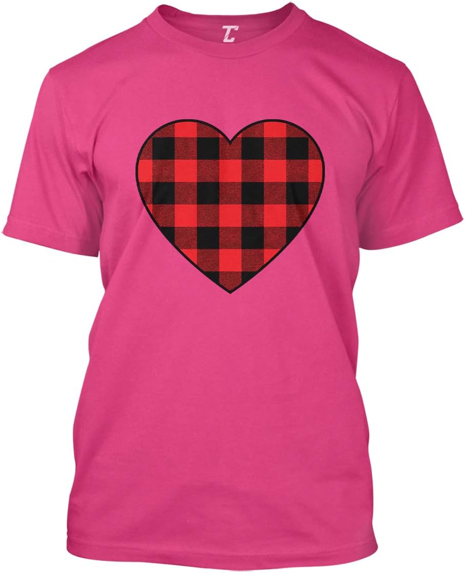 Plaid Heart - Valentine Tartan Flannel Pattern Men's T-Shirt
