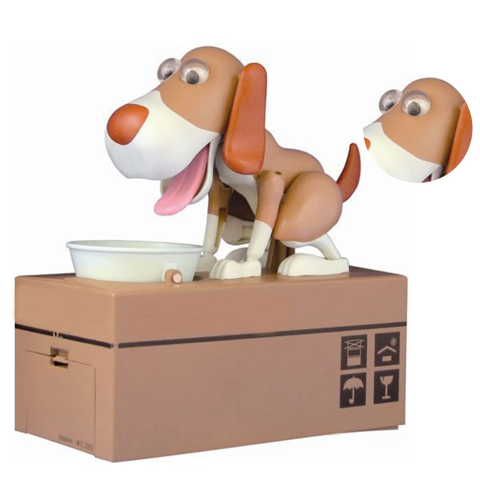 Doggy Bank, Dog for Kids Cartoon Cute Attractive Money BankCute Puppy Hungry Eating Banks Saving Decorative Black White Size Munching Toy Box Children (#1)