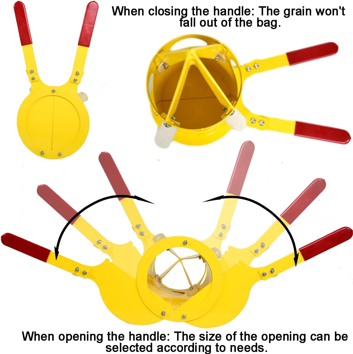 Big Bag Dispenser Bulk Bag Unloader Big Bag Animal Feed Unloader for Warehouse Farm Home Use (Yellow + Red)