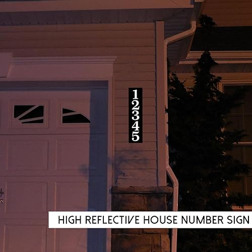 Vista 232 de Placa de dirección de metal personalizada, letreros de números para placa de pared de casa, letrero de dirección de nombre de calle, números de casa