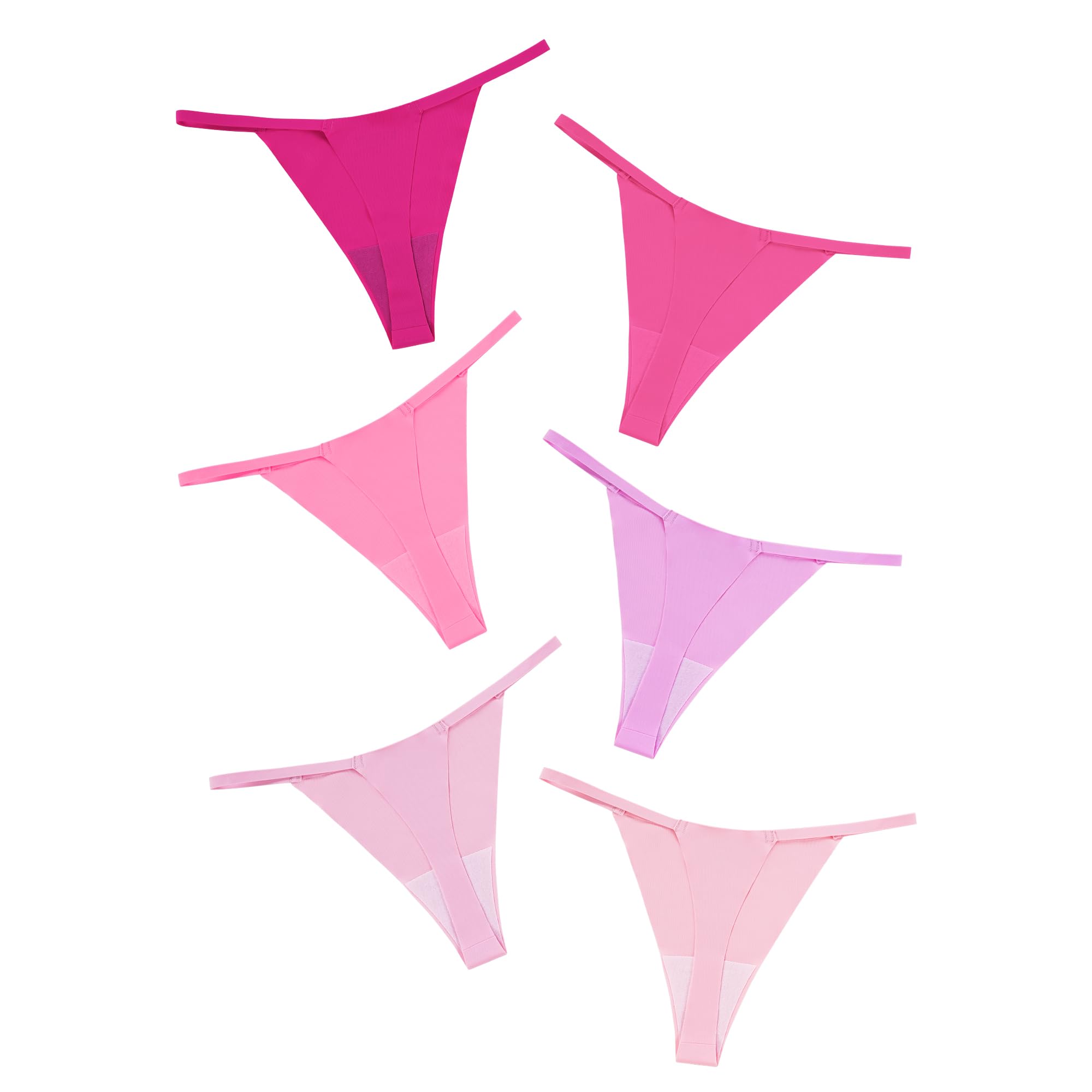 DEANGELMON Seamless G-string Thongs for Women - No Show Thong Underwear Low Rise Stretch Panties Workout Pack