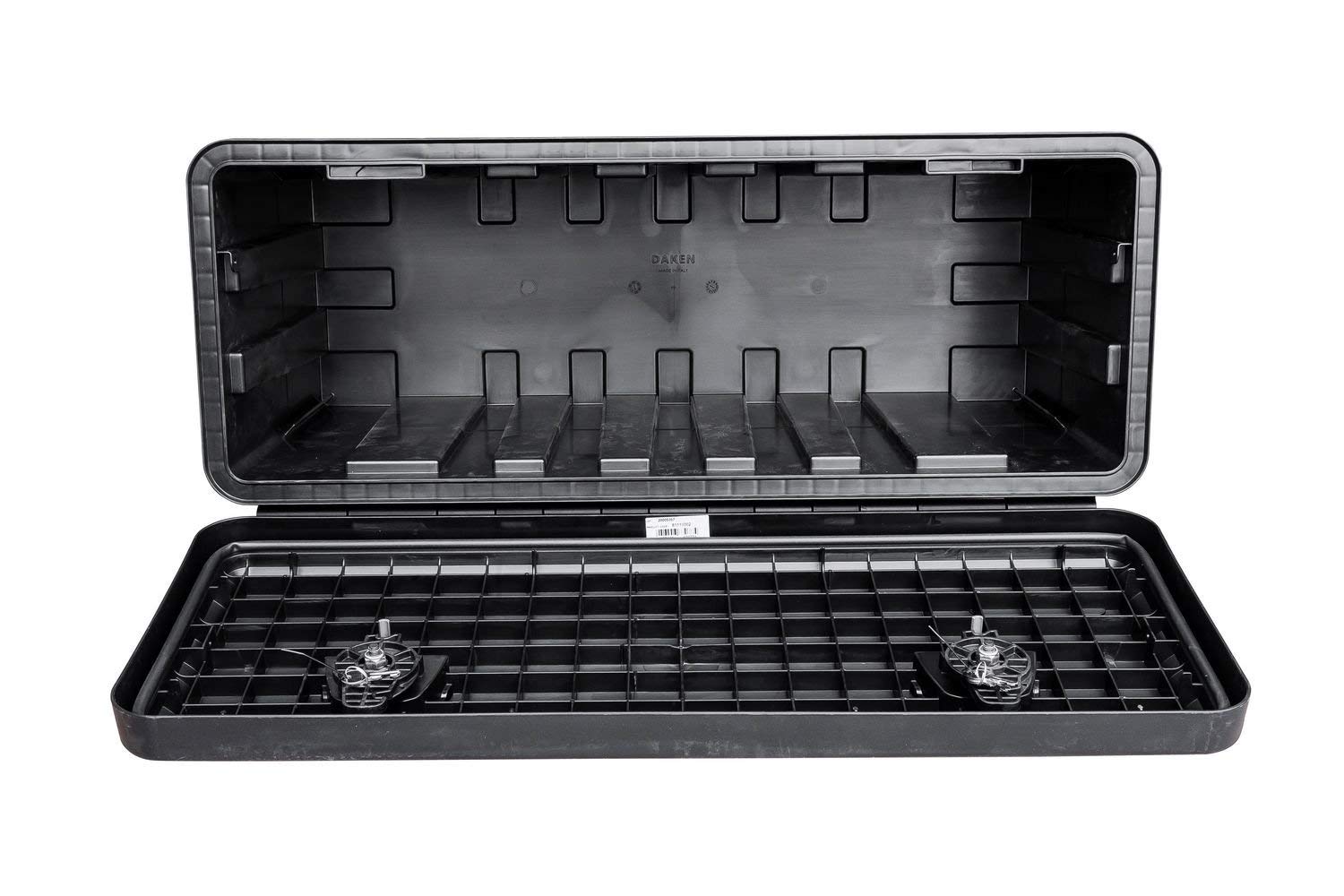 DAKEN Werkzeugkasten JUST 900x367x450mm 90L Transportbox für LKW Anhänger Unterflurkasten Staubox mit Schloss Schlüssel verstärkte Struktur TPE-Dichtung spritzwassergeschützt Schwarz Staukasten robust