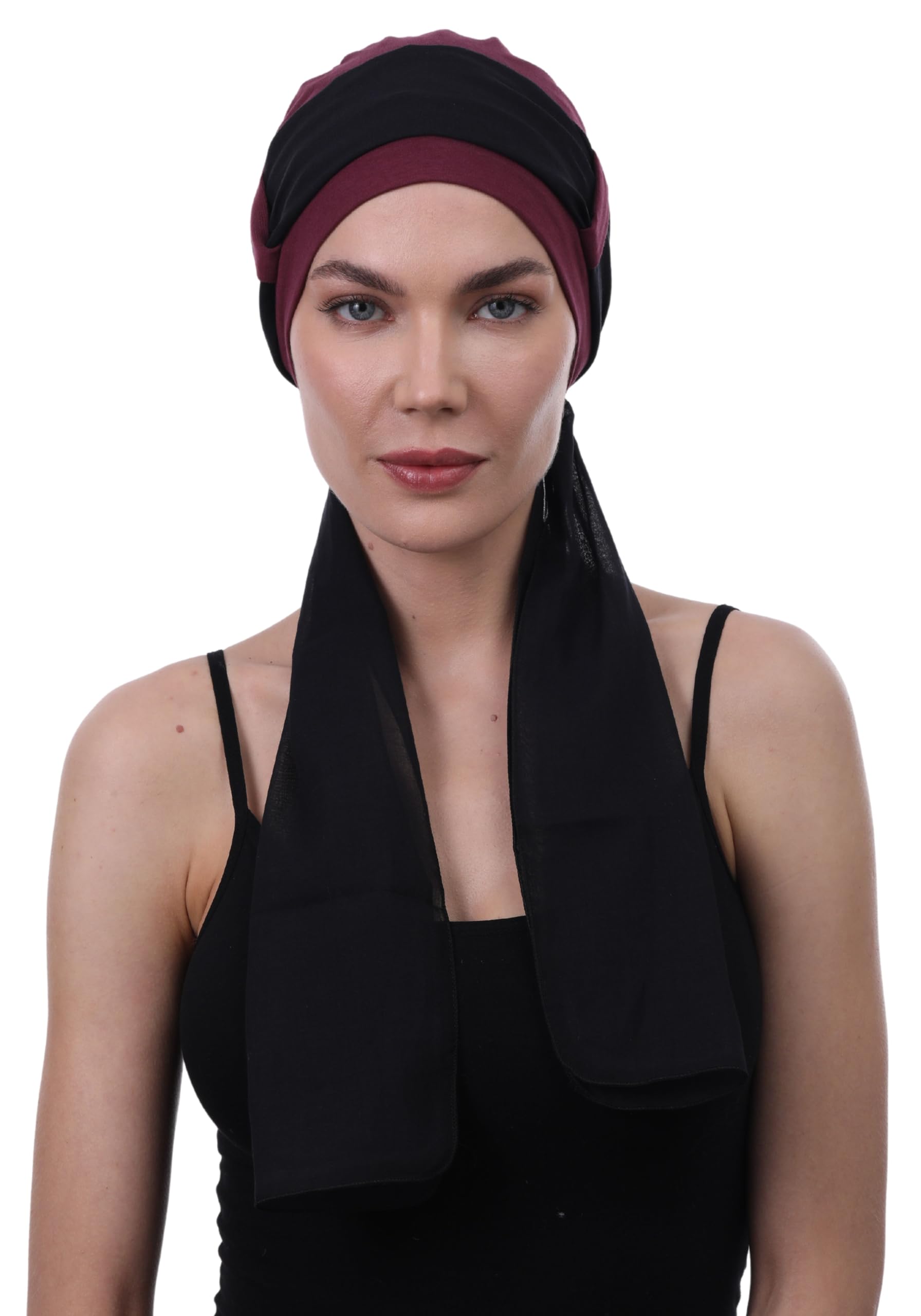 Sciarpa Testa Morbida Elastica Cappello Chemio Chiffon Elastico Donna Amorar Turbante Chiffon Per Chemioterapia - Cappello Elastico Copricapo Donna, Copertura Testa Confortevole Turbanti Per Chemioterapia