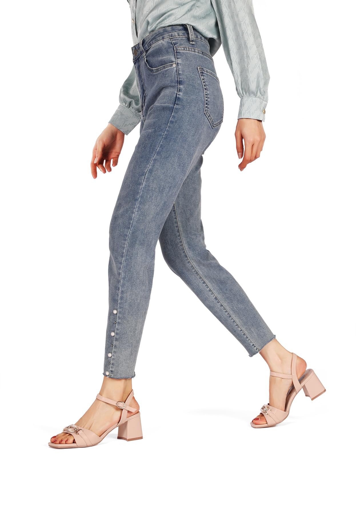 QUEEN HELENA Sandali con Tacco Basso con Cinturino Donna ZM9704-1