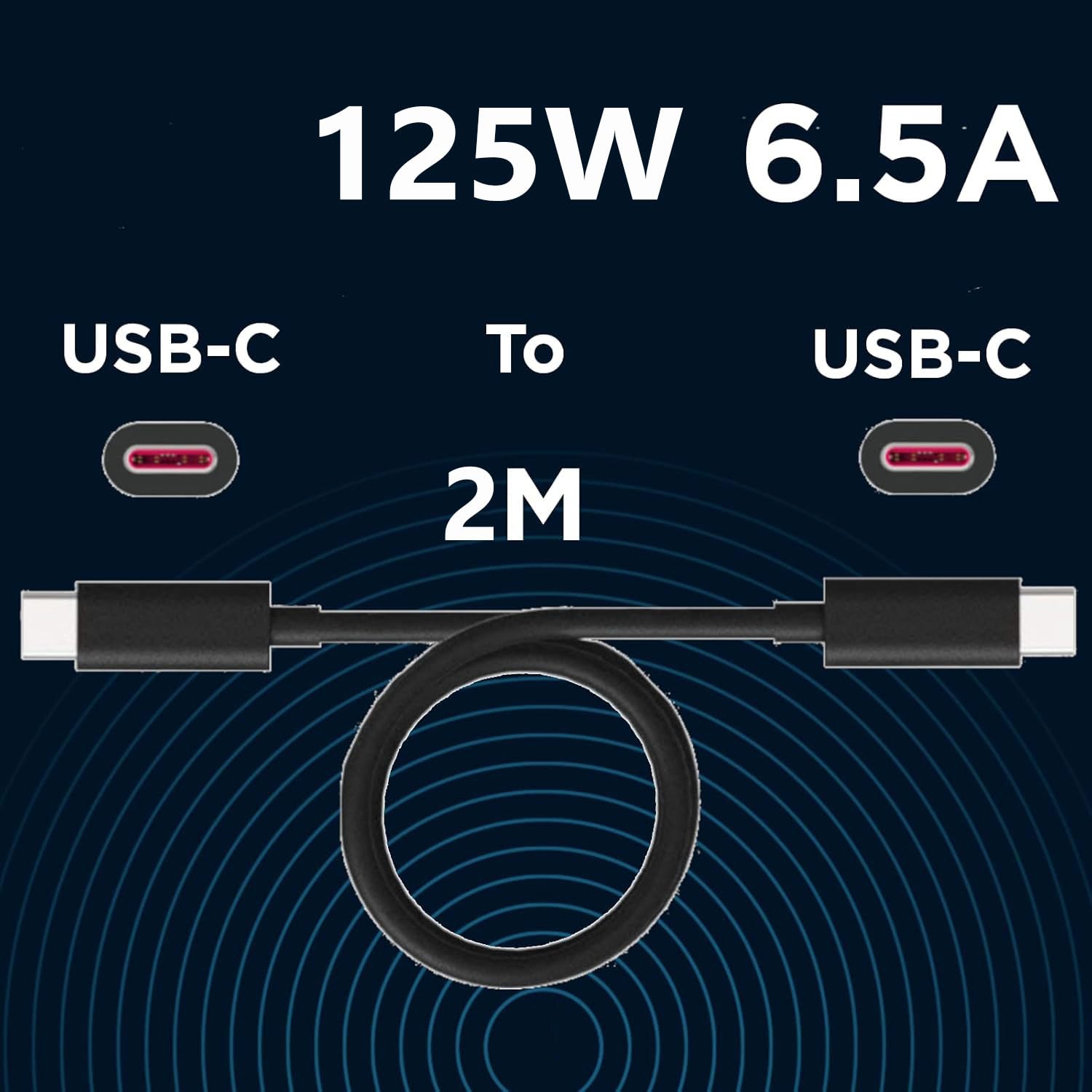 125W Turbo Power kabel USB-C naar USB-C 2M voor Motorola Edge 30/50 Ultra, 40/50 Pro, Moto X30/X40 Pro, RAZR 50 Ultra Type C oplaadkabel snellaadkabel 6.5A voor Moto Edge 20/30/40/50 Neo Pro