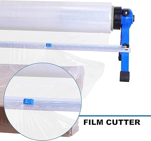 Miniatura 8 de Dispensador de película estirable de mesa 2 en 1 Máquina de embalaje de película estirable manual de envoltura de paletas, ancho máximo de película