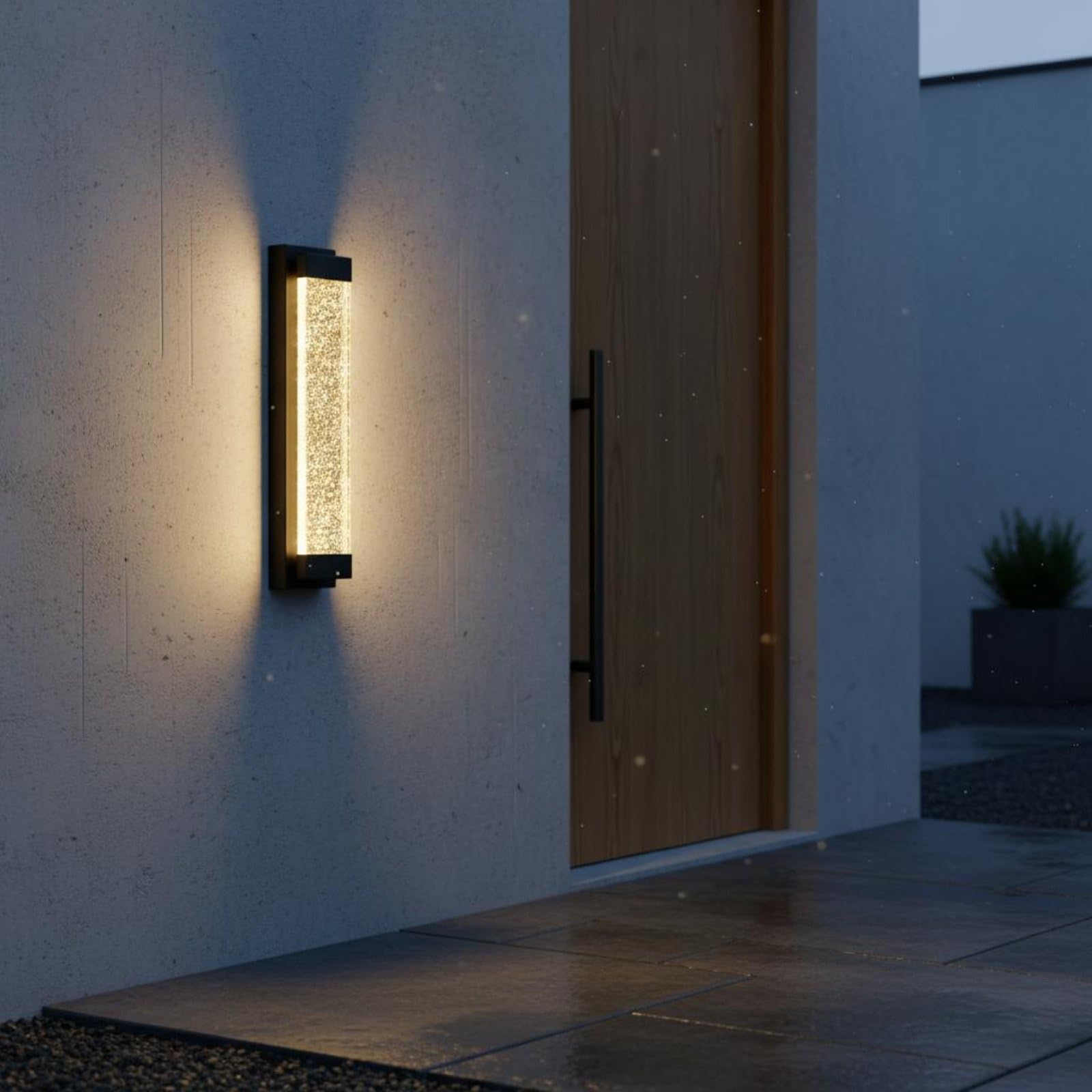 Gralara Lampe Murale Étanche Branchement Secteur Applique Murale Nordique Blanc Chaud 3000K Éclairage Extérieur pour Balcon, Terrasse, Entrée, 55 Cm, Modèle Standard Sans Projecteur