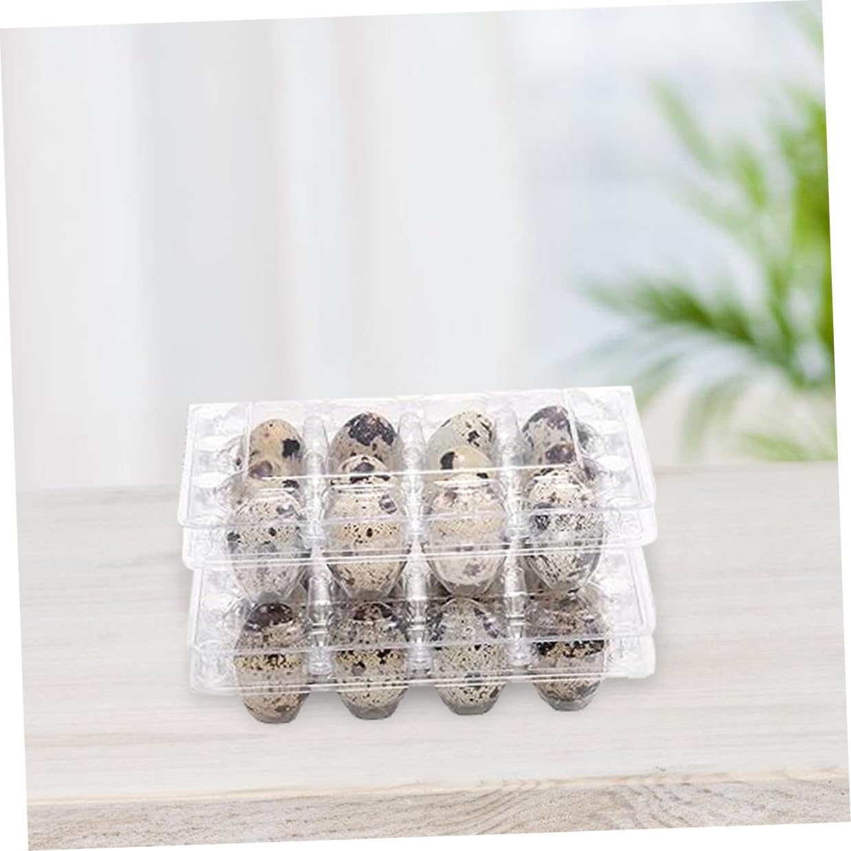 70pcs Quail Egg Cartons Plastic Storage Box 12-grid Egg Tray Rack for Refrigerator Countertop Container and Storage