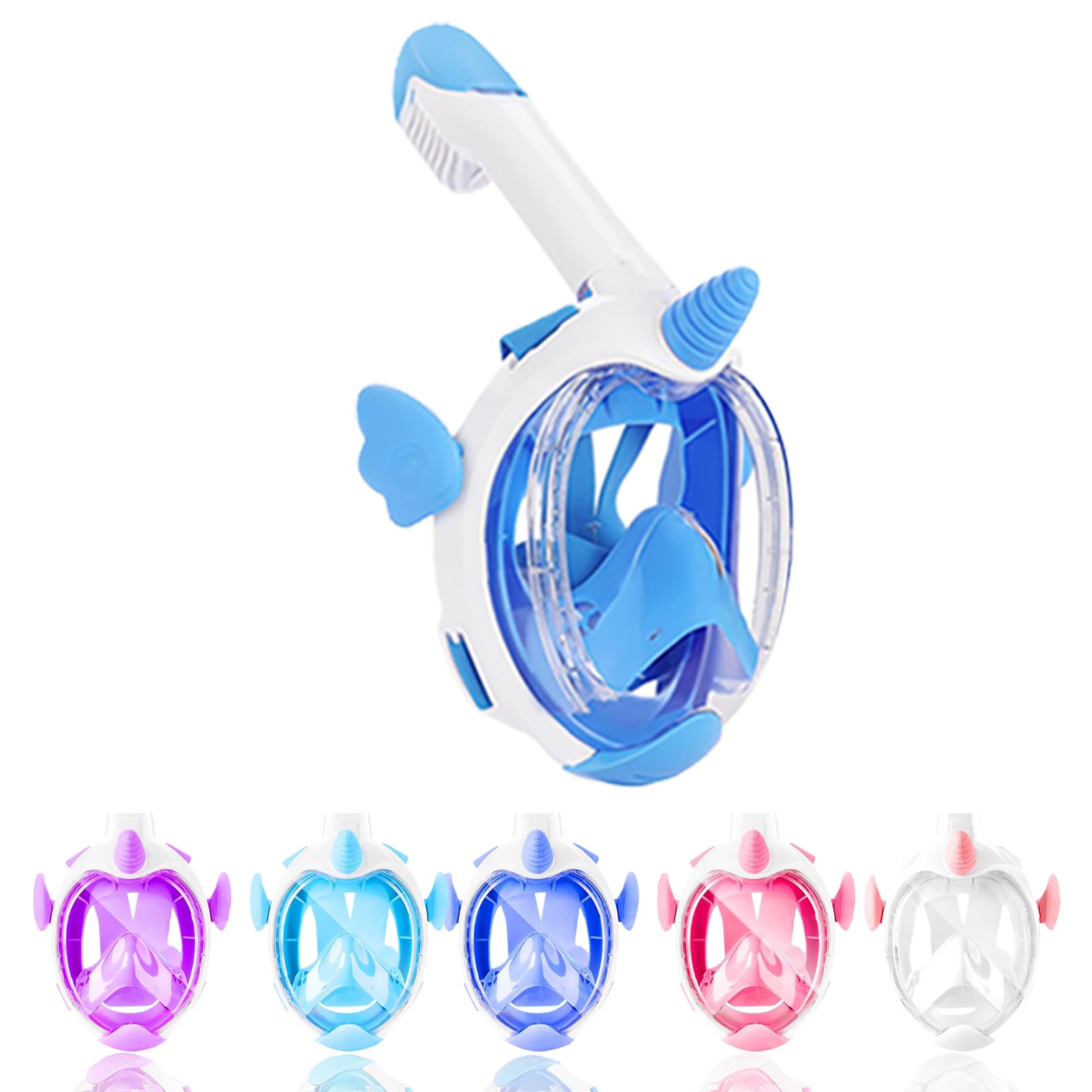 Snapklik.com : Kids Snorkel Mask, Full Face Snorkel Mask For Kids 4-16 ...