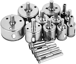 kit com 16 Serras Copo Broca Diamantada 6 A 50 mm Charbs