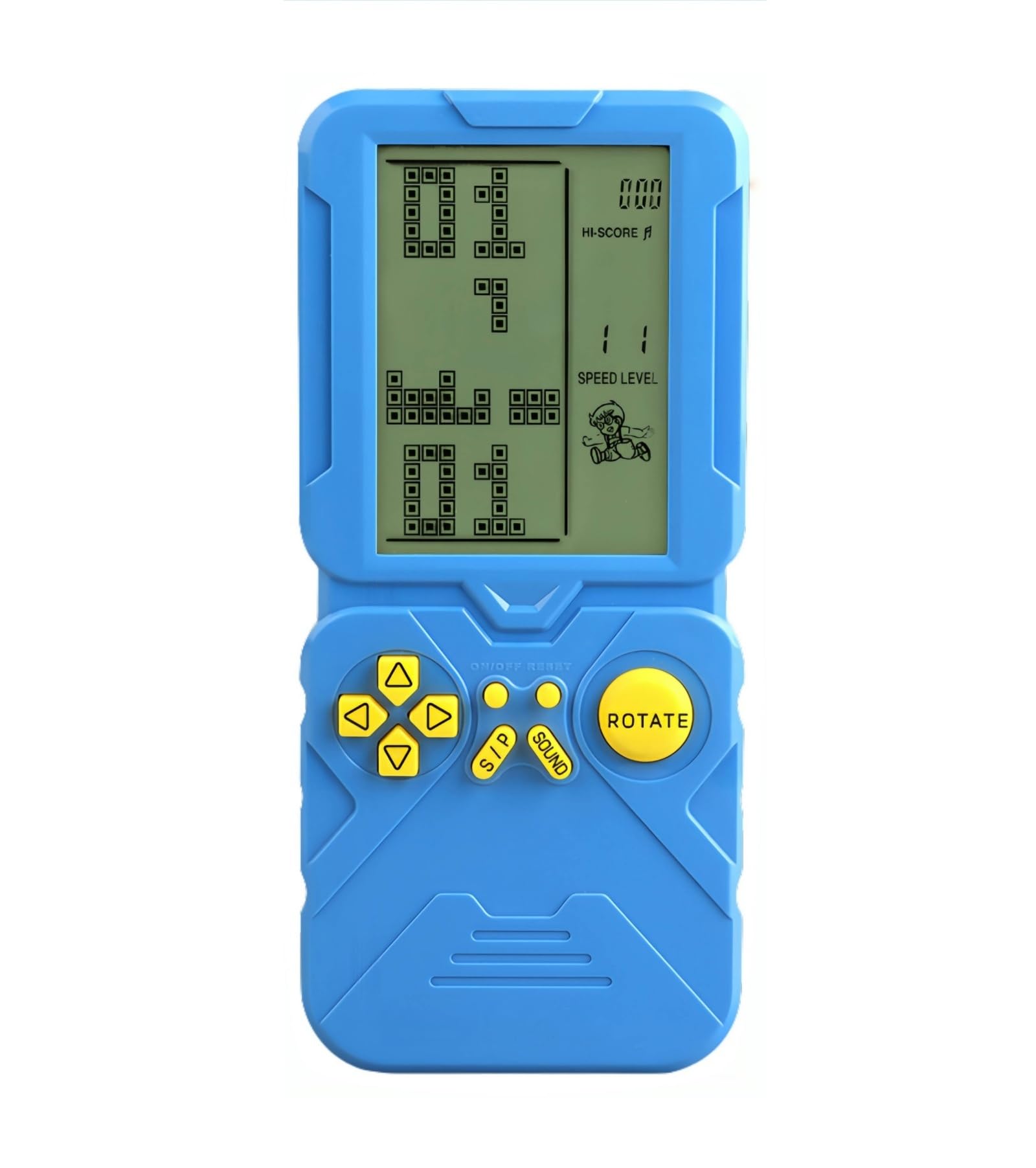 LZYCH 4.5-inch Block Retro Game Console More Suitable for European/American Players Built-in 23 Games Racing/Tank Adjustable Difficulty/Speed Gifts for Husbands/Boyfriends/Children Puzzle Toy (Blue)