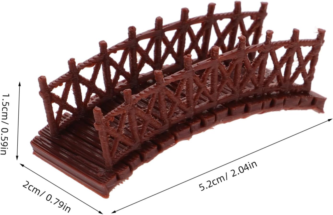 2pcs Miniature Landscaping Bridge Model Brown Plastic Xmas Garden Decor