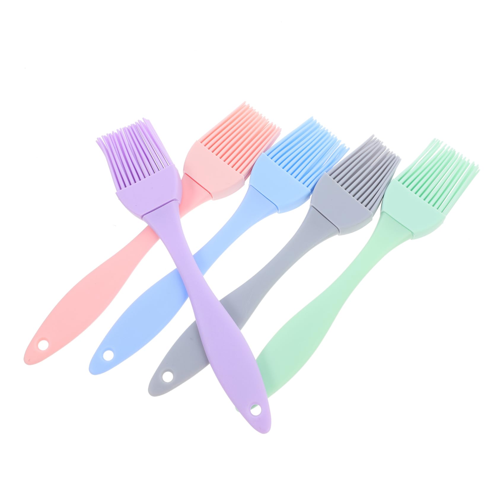 CIMAXIC 5pcs Bbq Silicone Brush for Basting Baking Heat Resistant Bbq Supplies Non-stick Baking Brush for Home Kitchen
