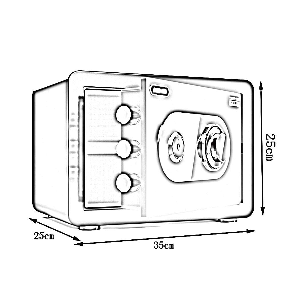 Kennwort, SAFES Mechanical Password Leftbox, Mini Mechanical Lock Safes Stahl große Kapazität Unsichtbares sicheres Box, 2 Farben und 3 -Größen optionaler sicherer Schrank (Farbe: B, Größe: 30 cm