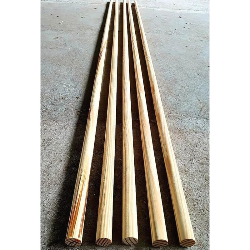 Wooden Sticks Wood Dowels Round Rod Smooth Finish for Wall Hanging Macrame Plant Hanger Tapestries School Teaching Gym Stick Home Decor Art & Craft DIY Projects (2 pcs, 25mm 6 ft)-image-5