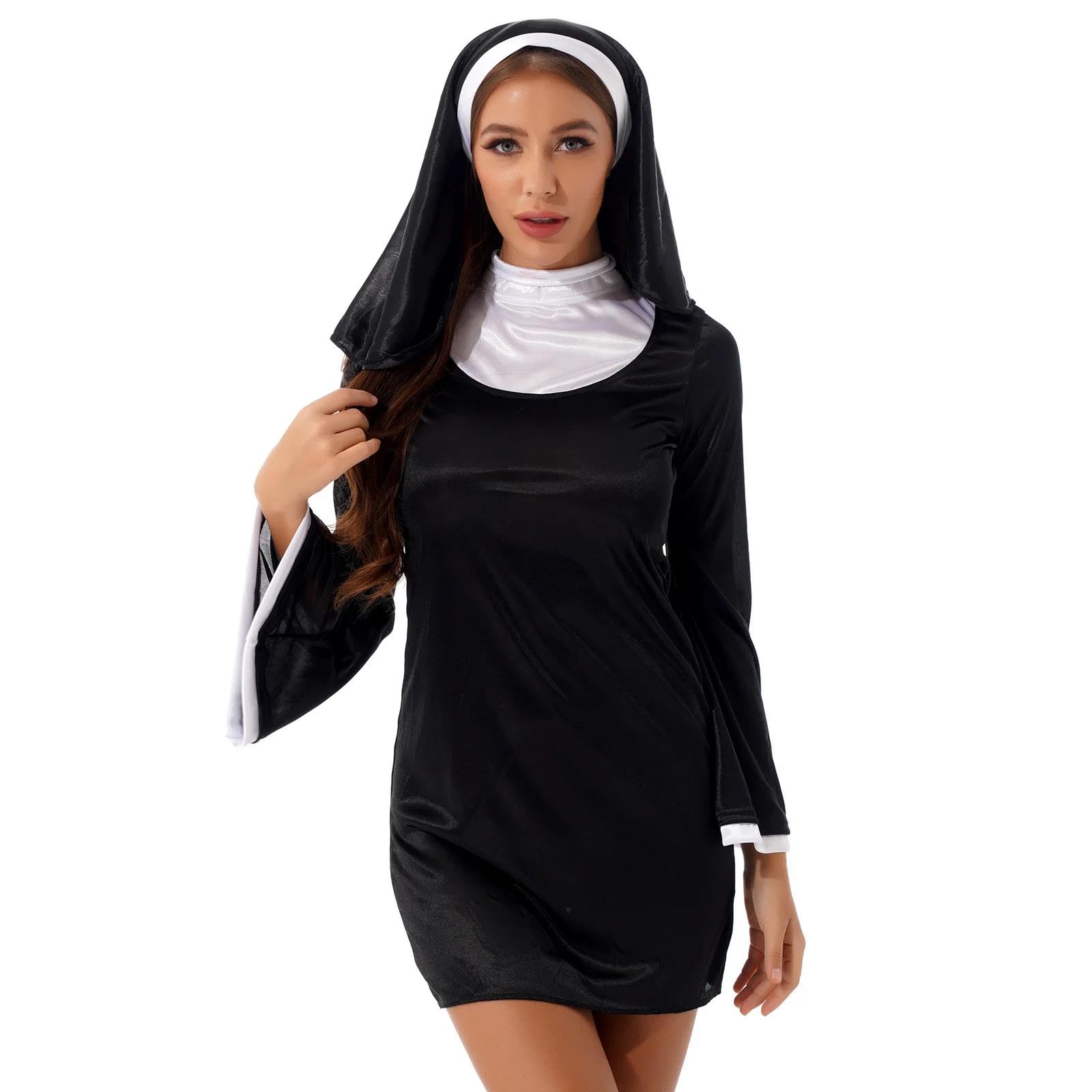 Lingerie Donna Costumi Cosplay Collo Alto Svasato Manica Vestito con Foulards