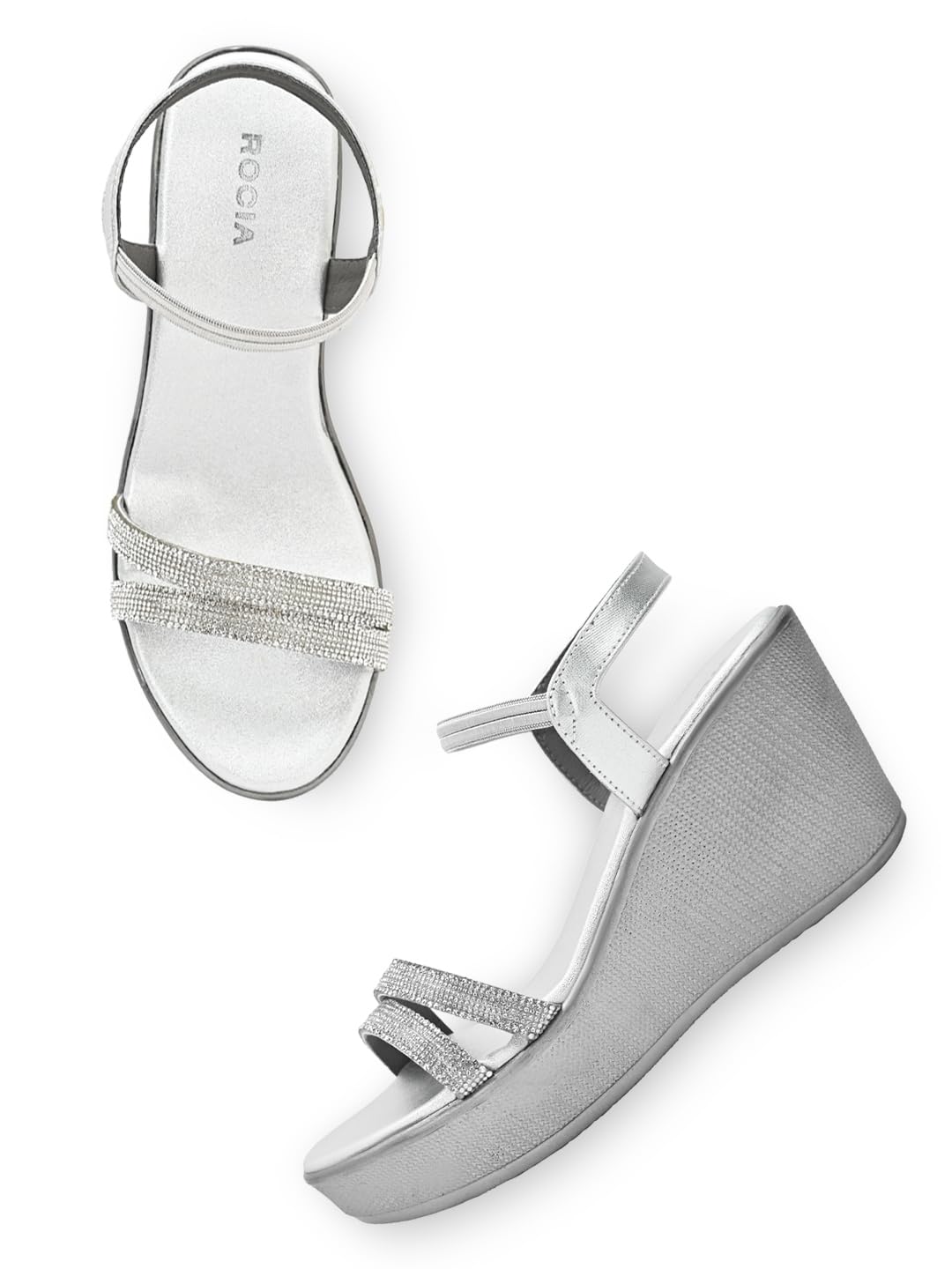 ROCIA By Regal Silver Women Diamante Strap High Platforms (B0CZHSQ38Z) Amazon Price History, Amazon Price Tracker